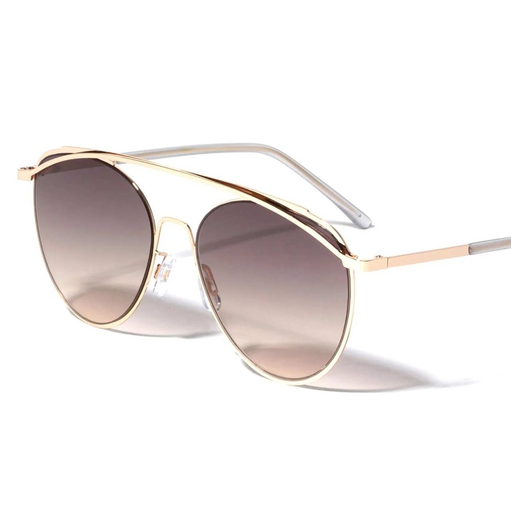 Sunglasses Designer Gold Frame Black Gradient‎ Lens Fashion Stylish Lentes Gafas